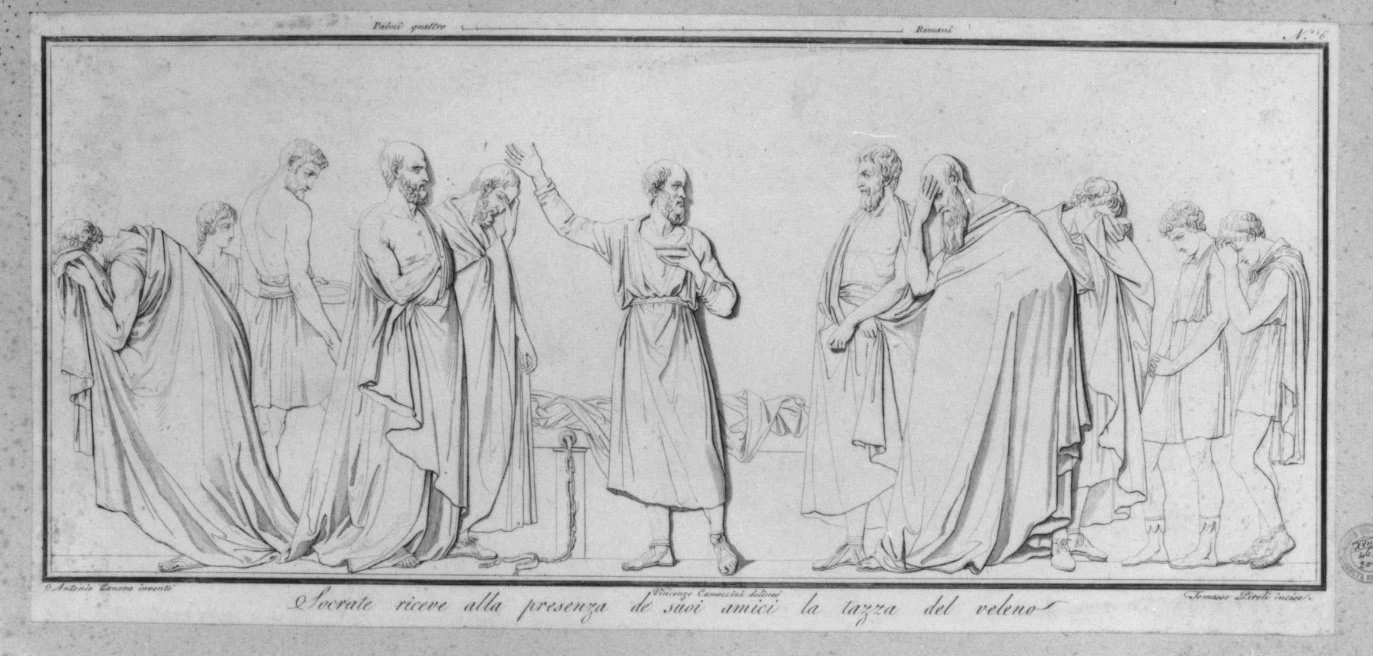 Socrate riceve alla presenza de' suoi amici la tazza del veleno - Collezione Remondini, Bassano del Grappa, Vicenza